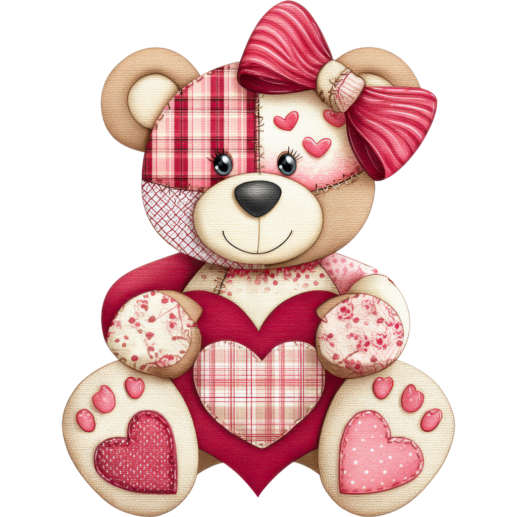 Teddy Bear Valentine's Day DTF Prints