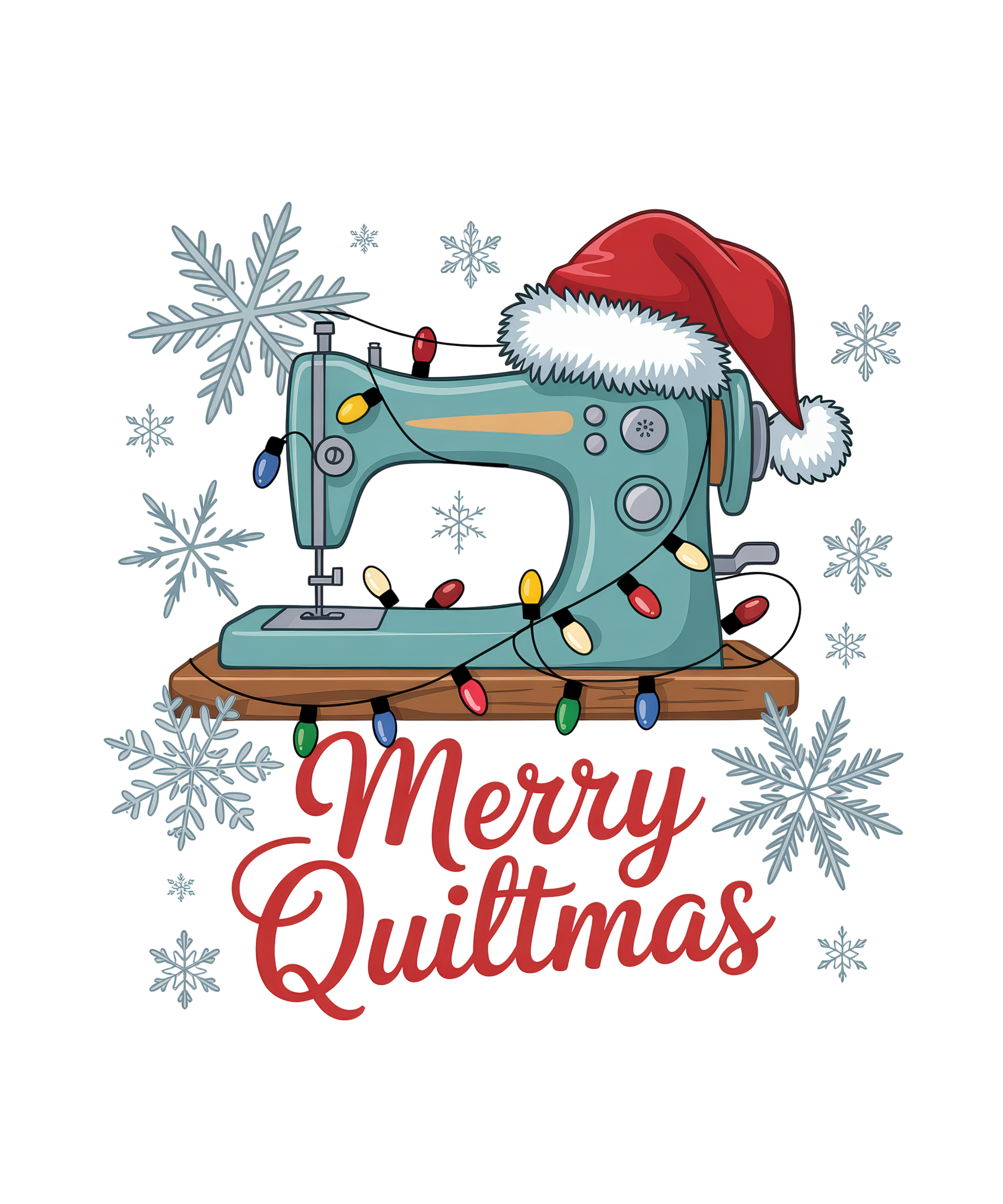 Sewing Machine Christmas DTF Print