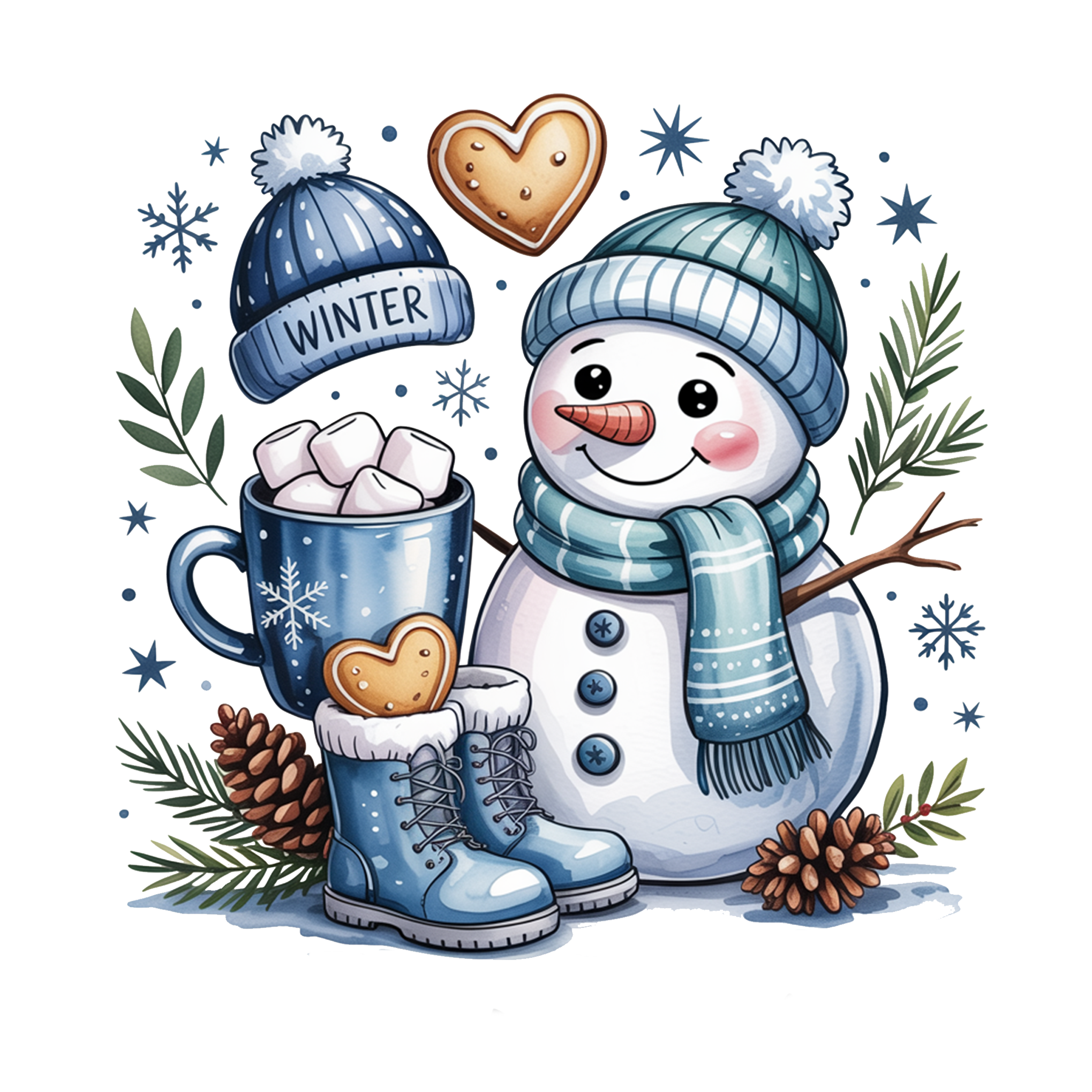 Baby Snowman  DTF Print