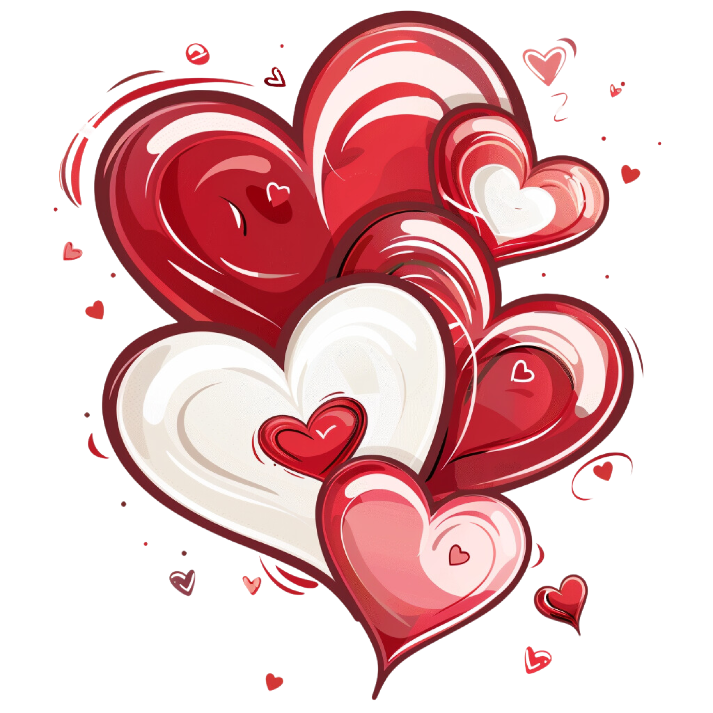 STACKED HEARTS DTF PRINT