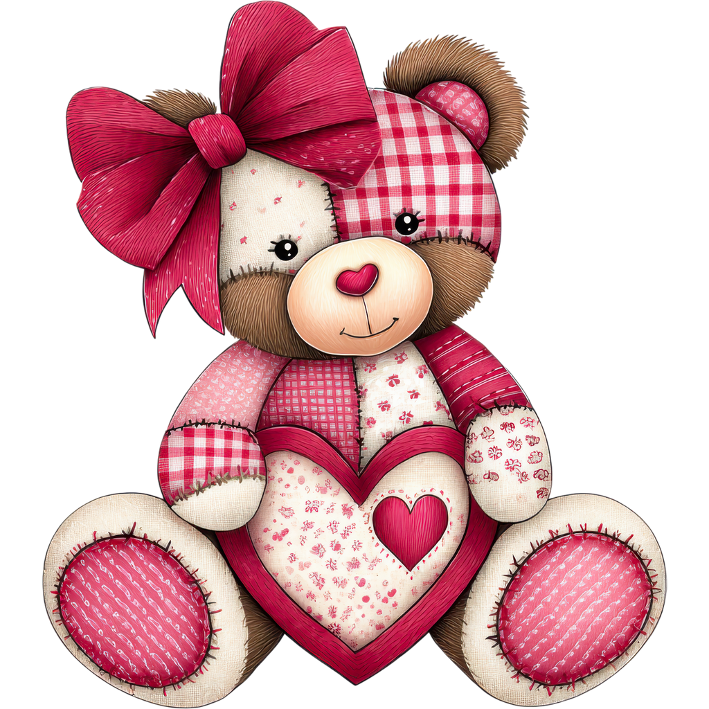 Teddy Bear Valentine's Day DTF Prints