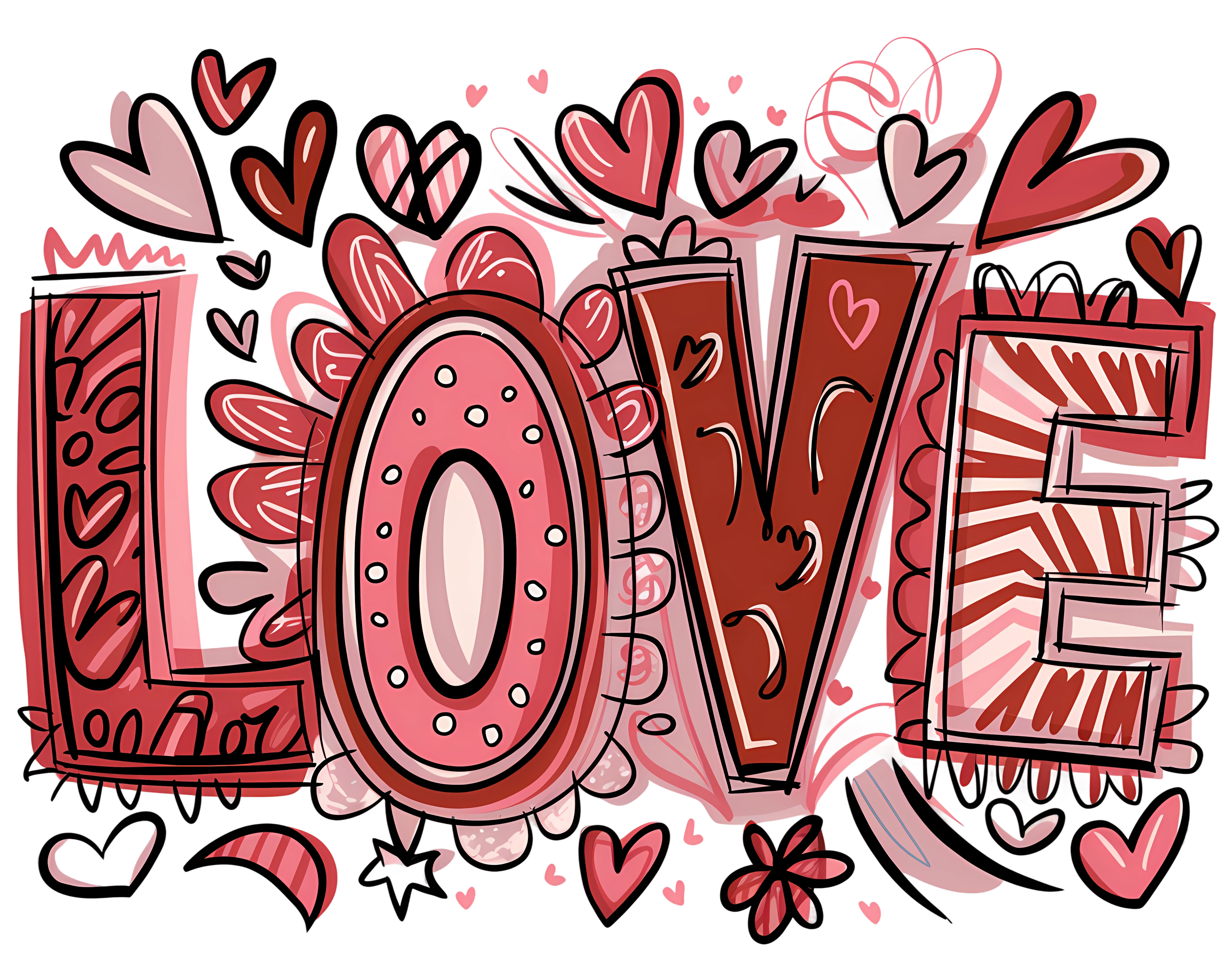 Love and Hearts DTF Print