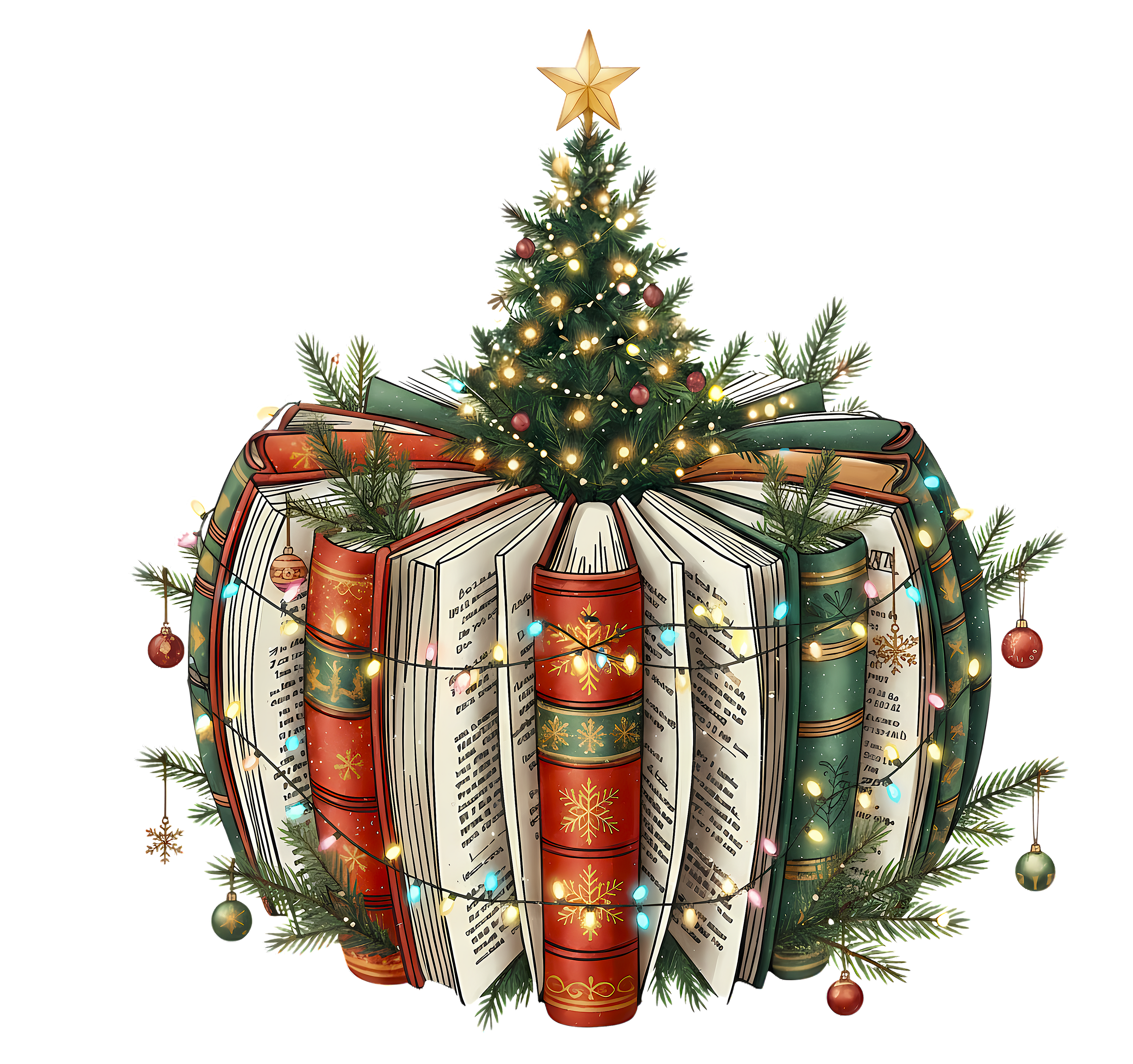 Book Lover Christmas DTF Print