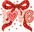 LOVE letters with bows DTF Prints