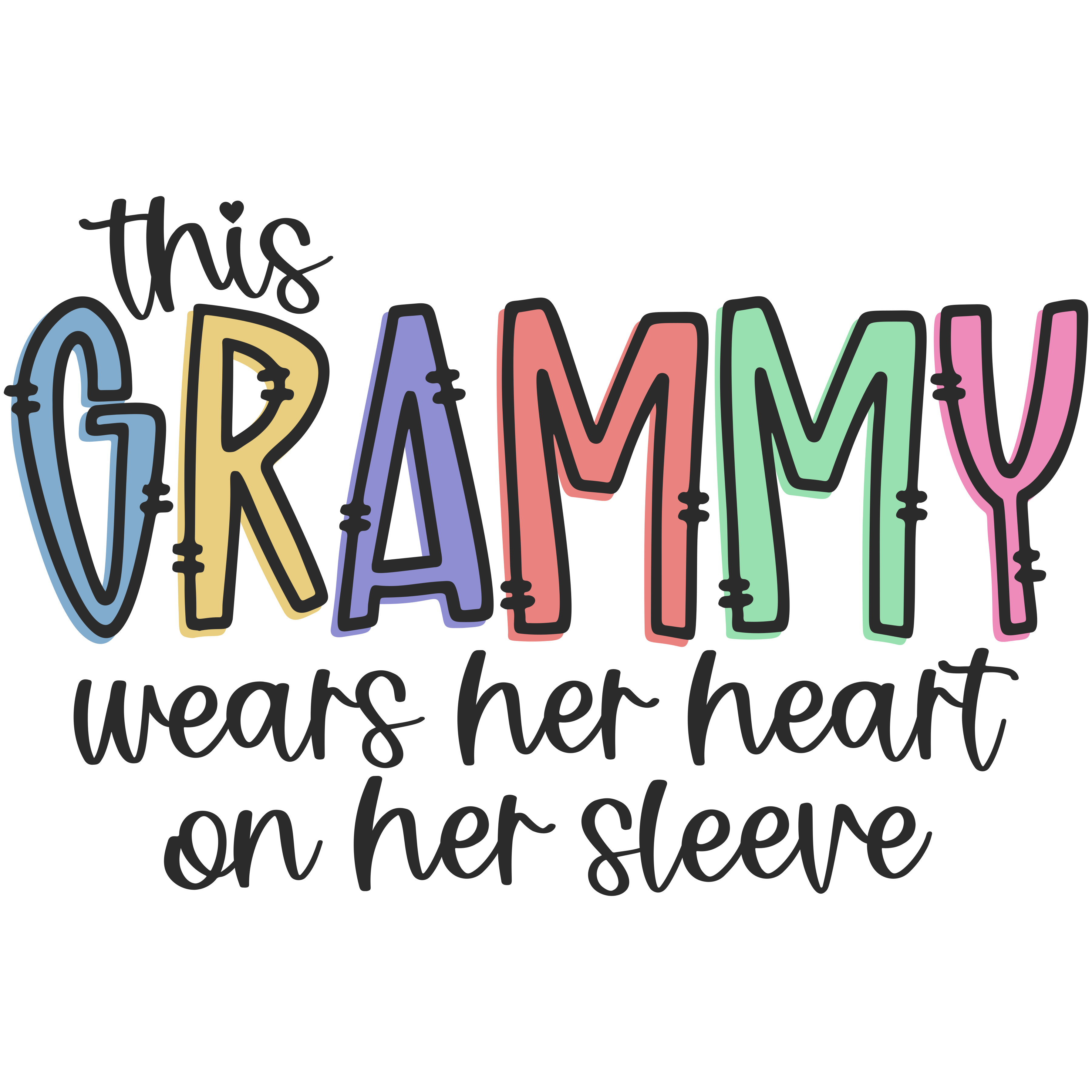 This Grammy wears her heart on her sleeve DTF Print