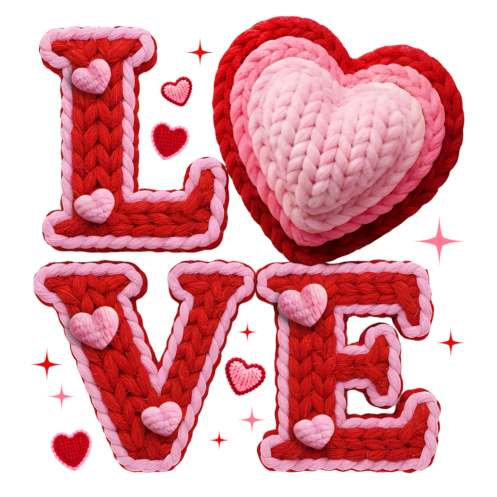 LOVE letters with bows DTF Prints