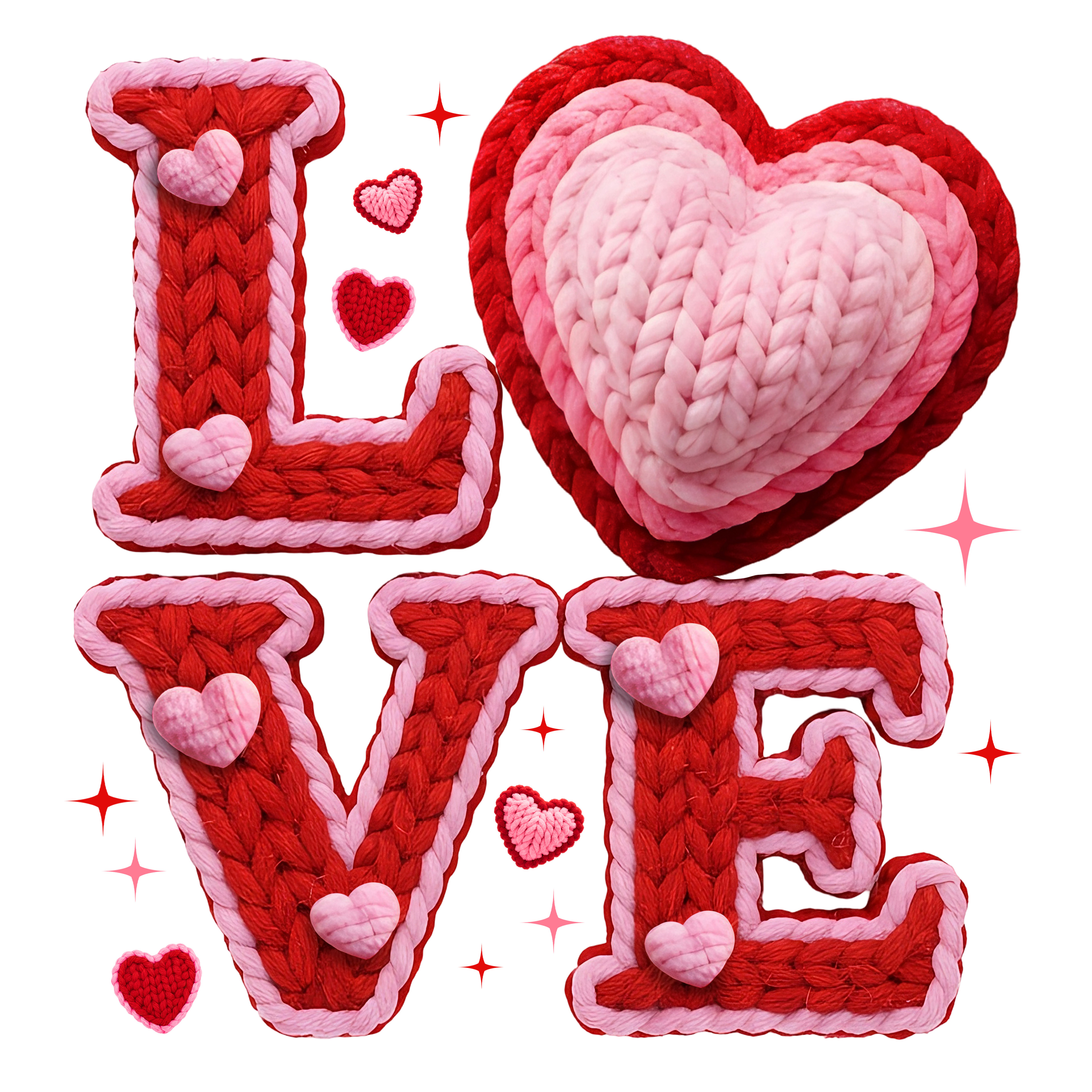 LOVE letters with bows DTF Prints