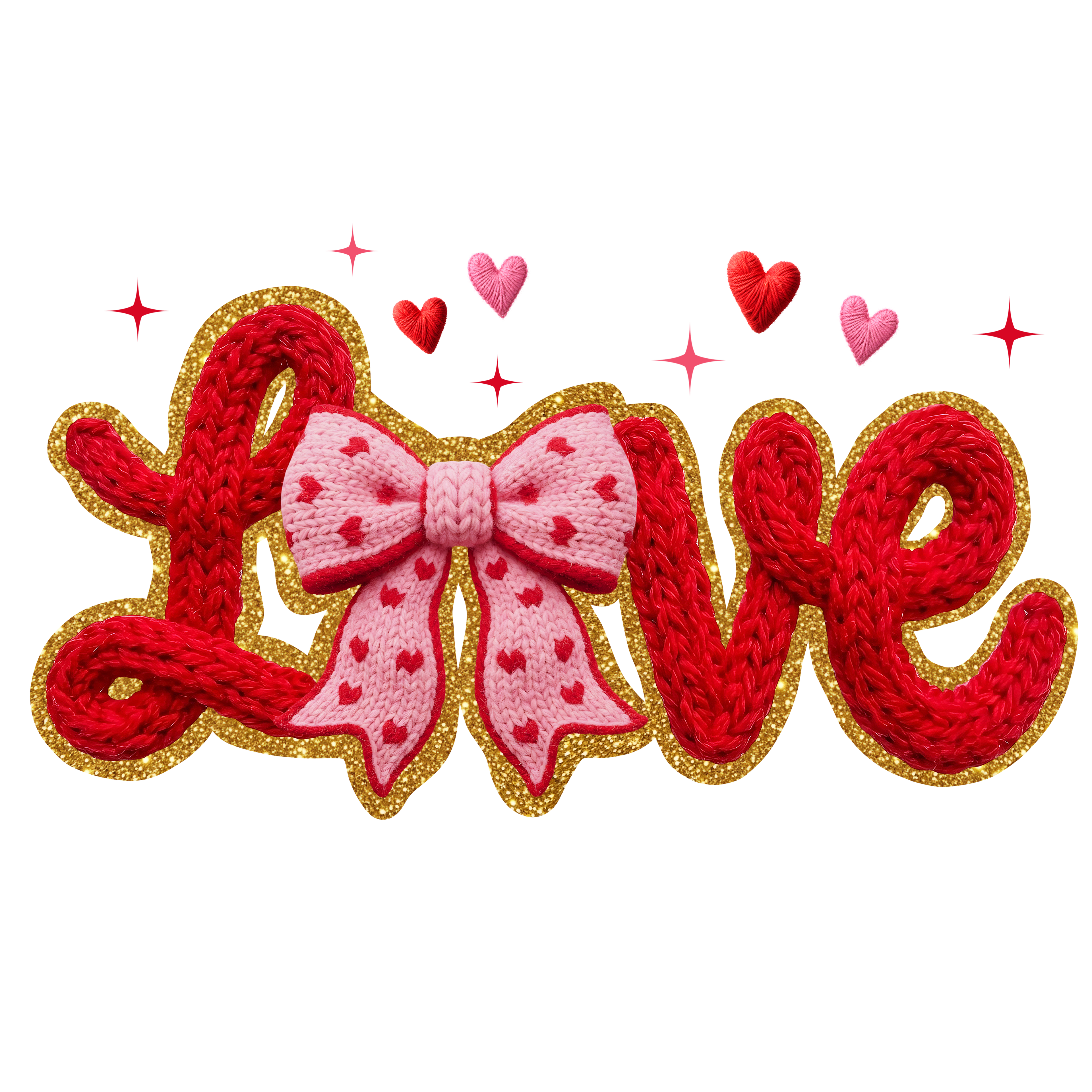 LOVE letters with bows DTF Prints