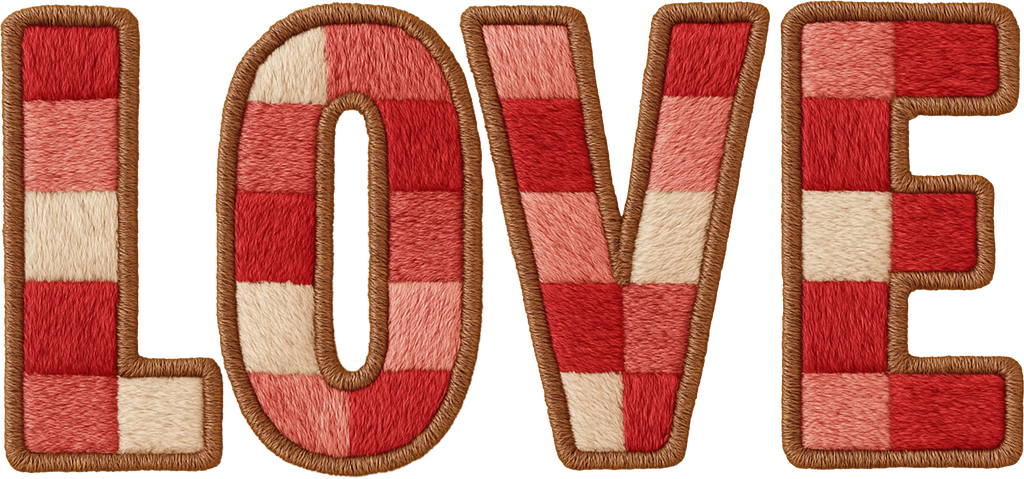 LOVE letters with bows DTF Prints