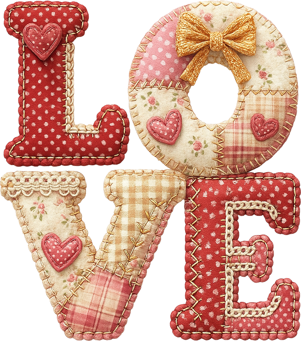 LOVE letters with bows DTF Prints