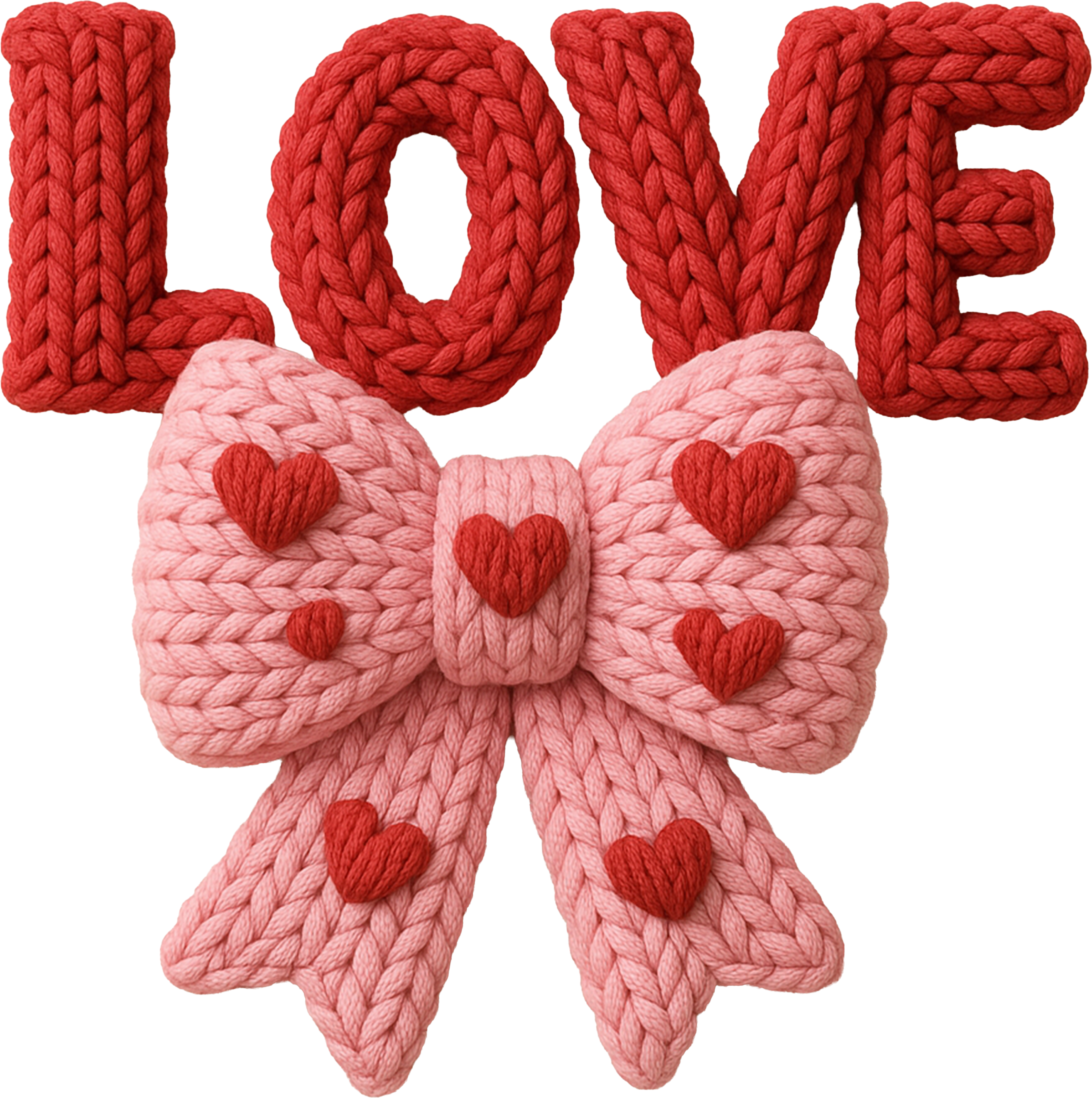 LOVE letters with bows DTF Prints