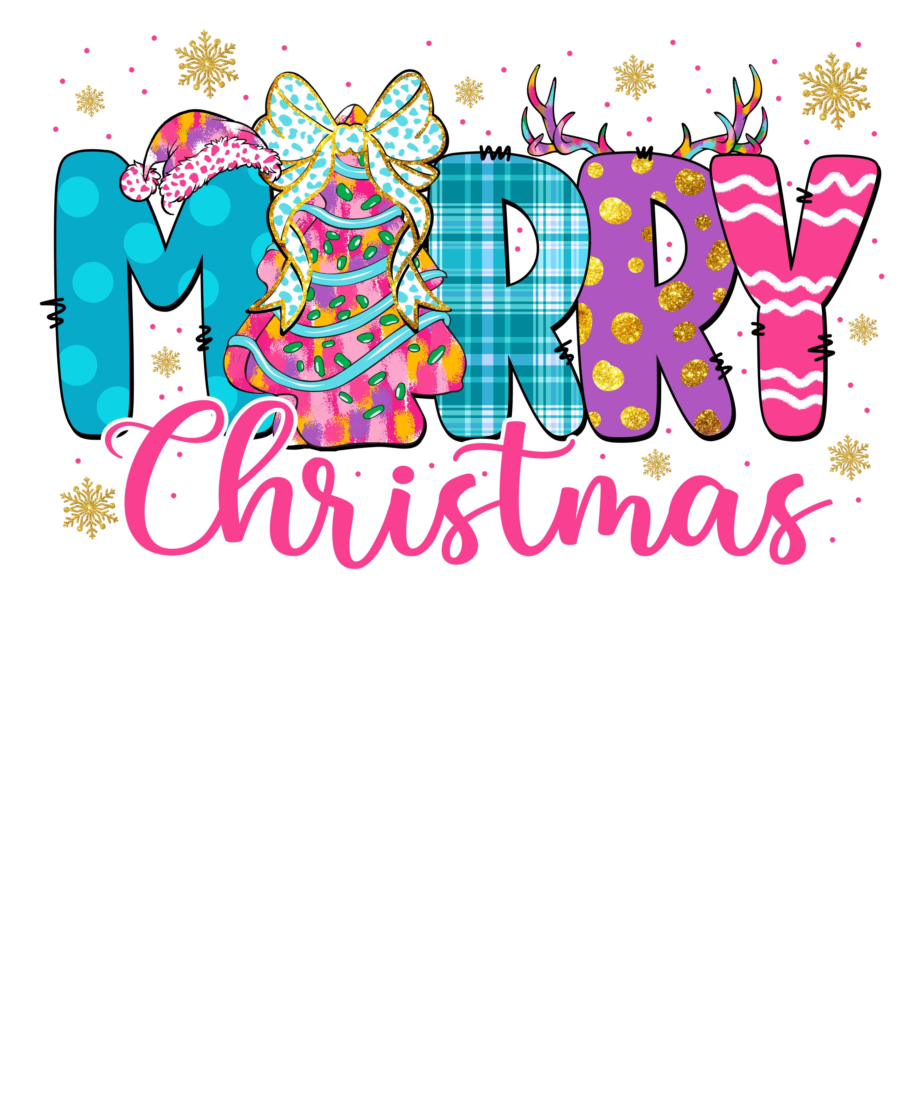 MERRY CHRISTMAS DTF PRINT