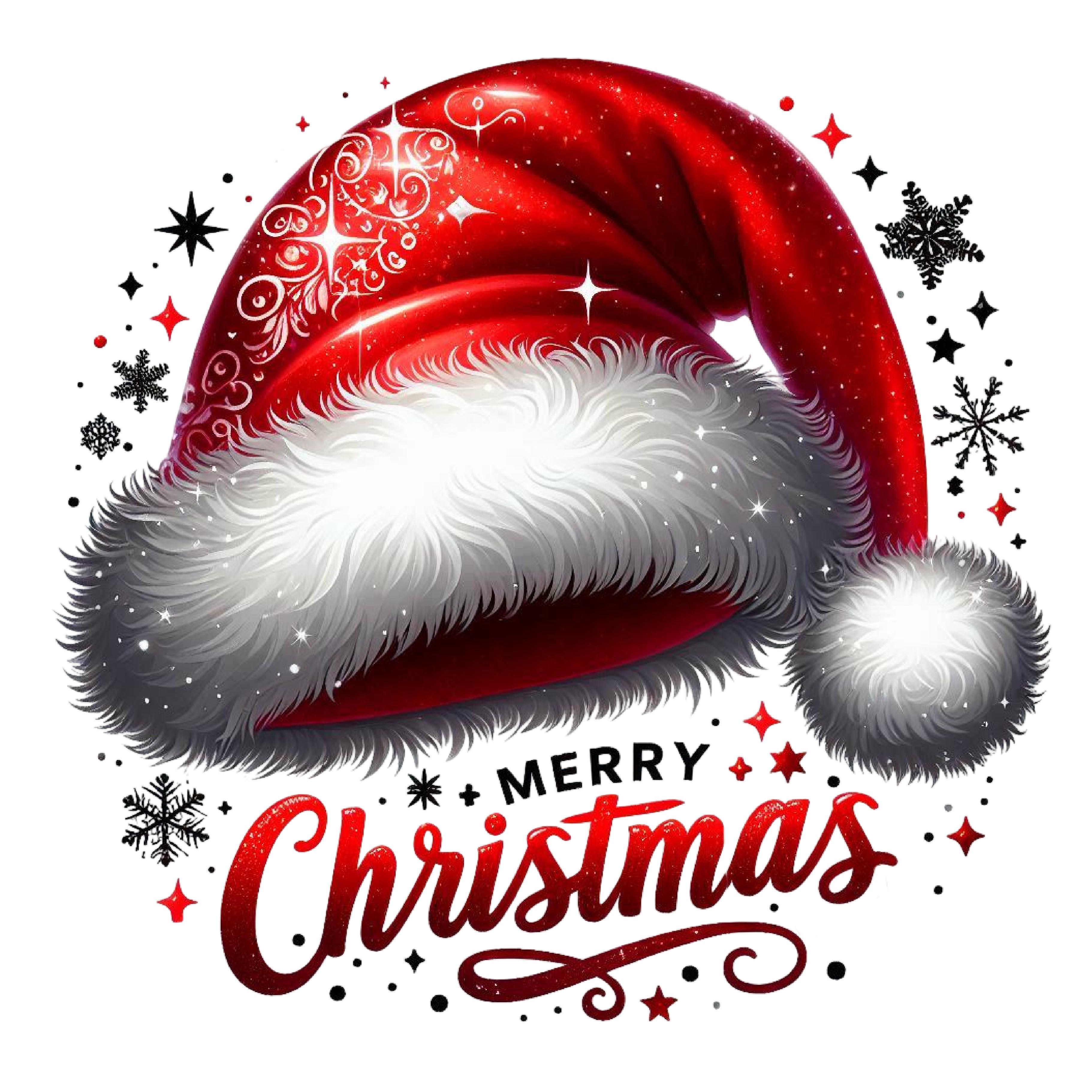 Santa Hat Christmas DTF Print