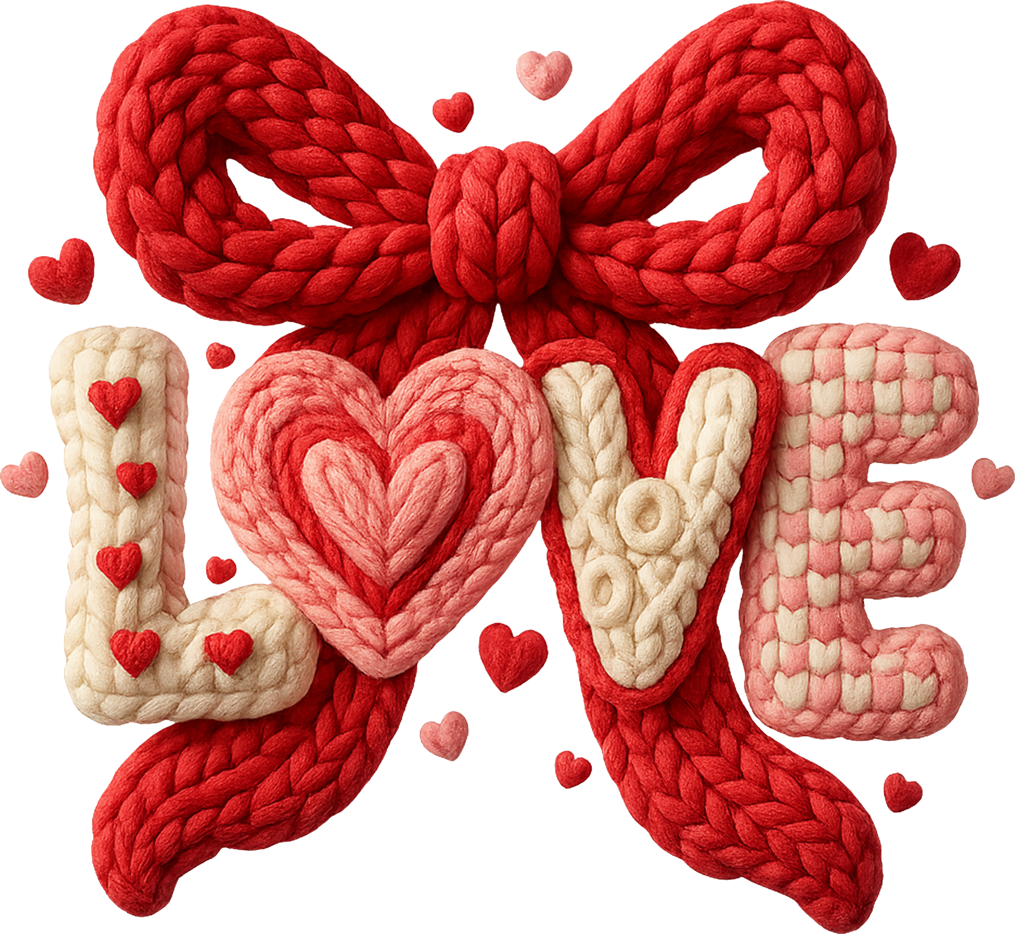 LOVE letters with bows DTF Prints