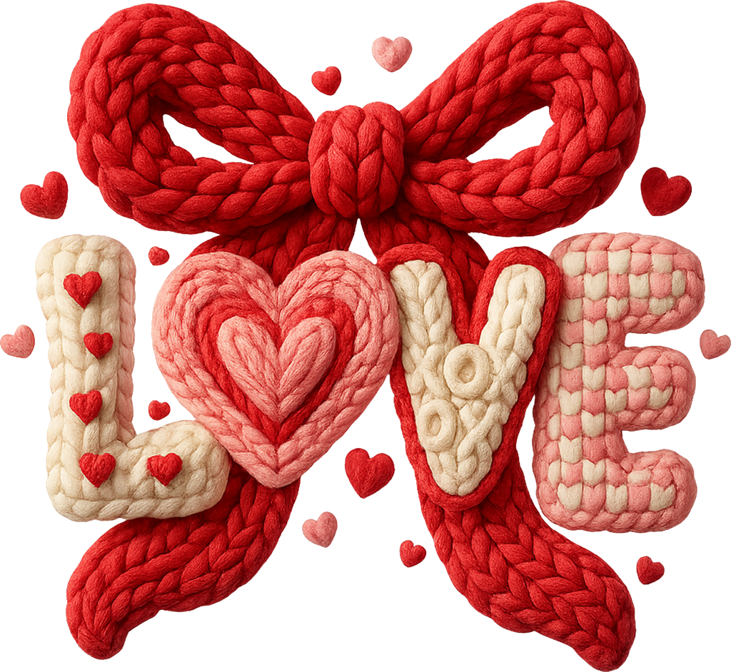 LOVE letters with bows DTF Prints