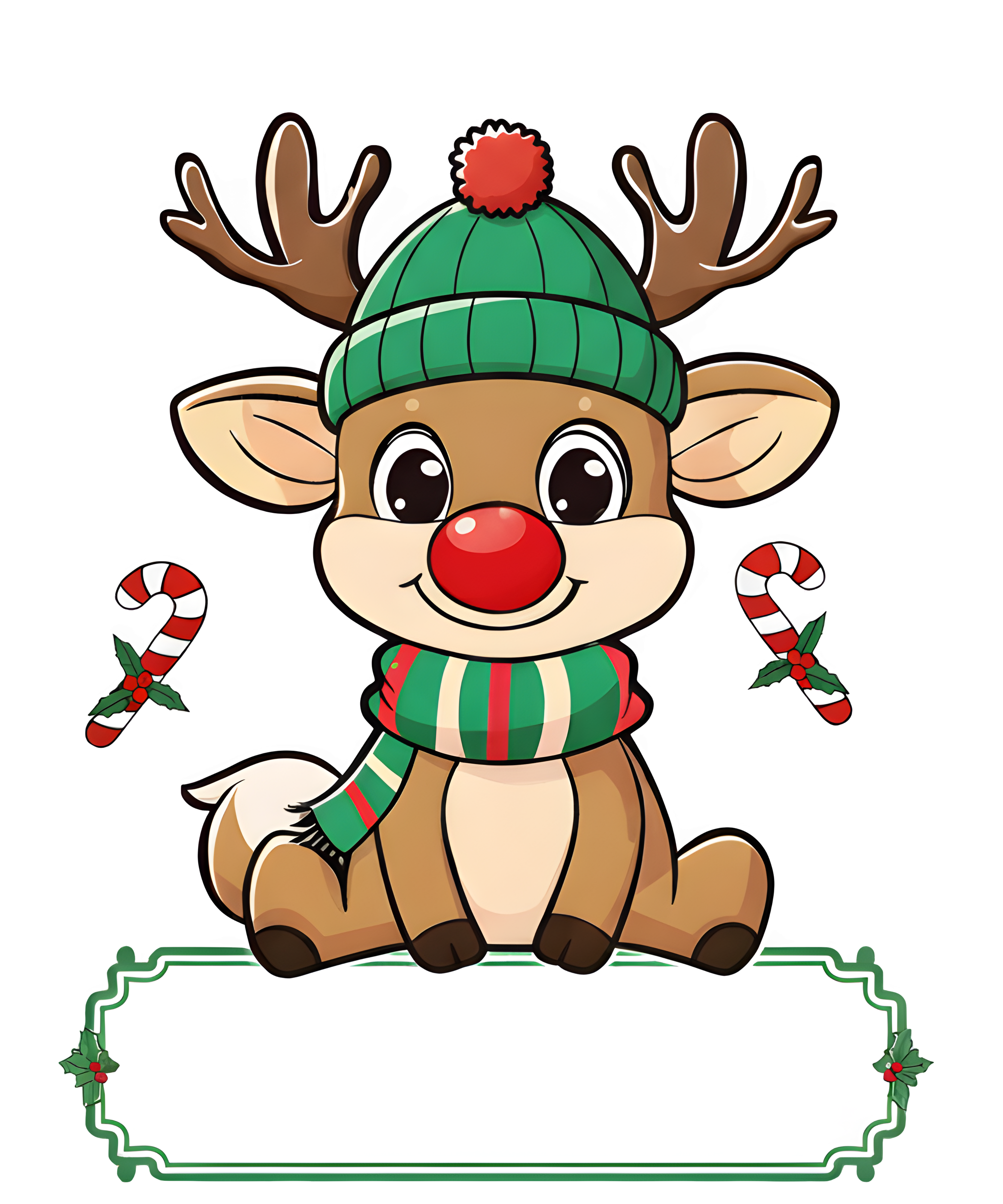 Personalized Reindeer Christmas DTF Print