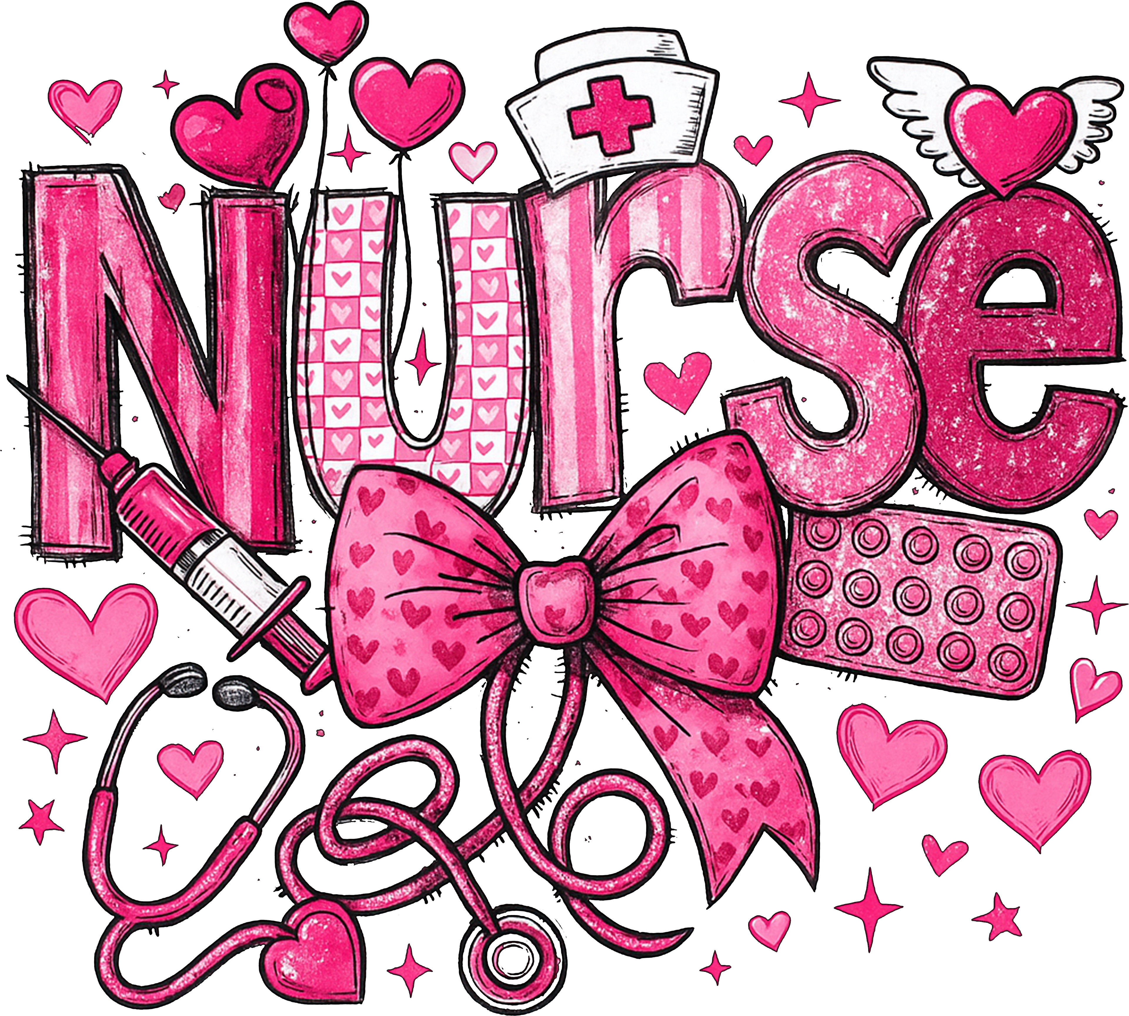 Nurse Valentine's Day DTF Print