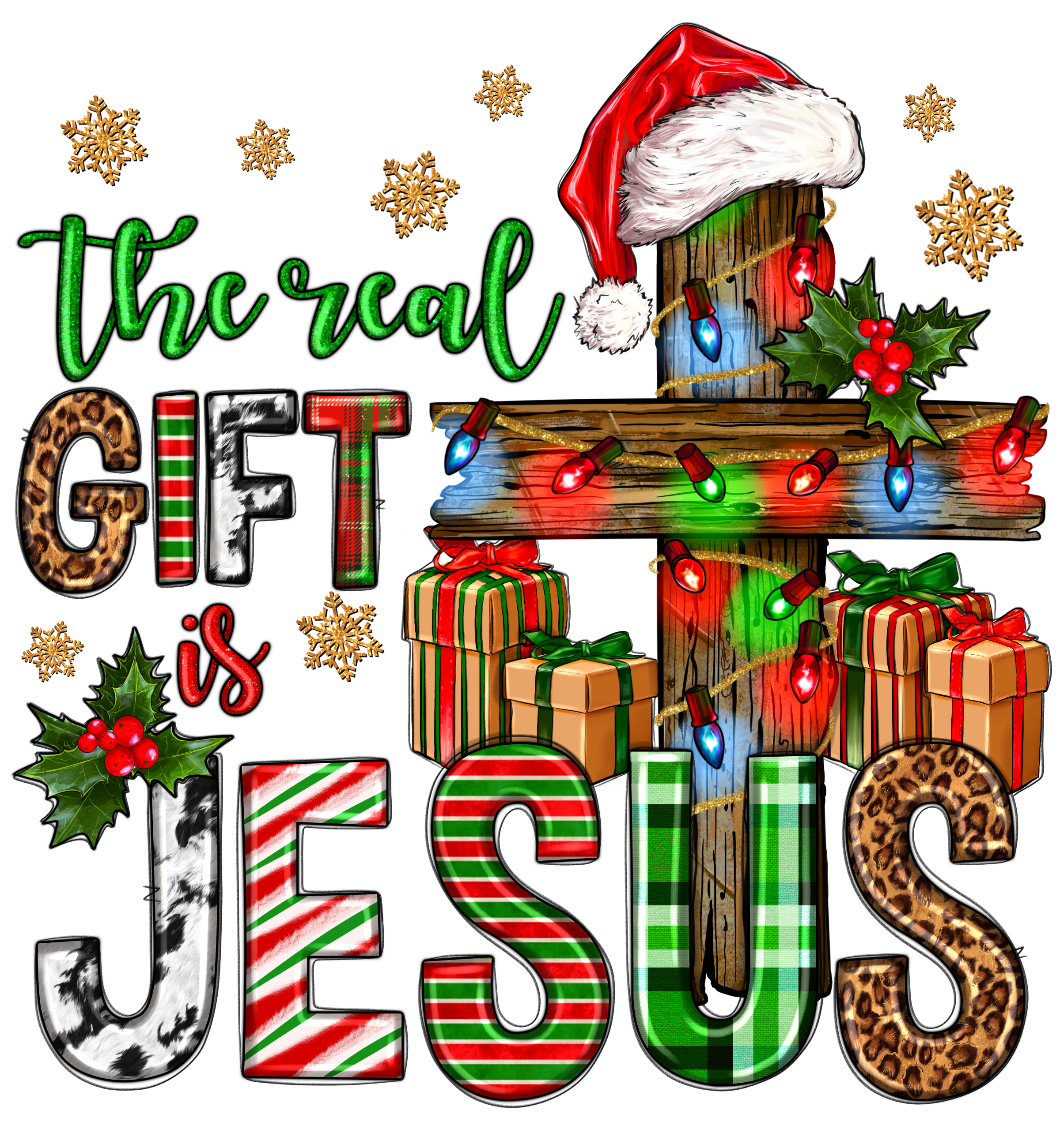 The REAL gift is Jesus DTF Print